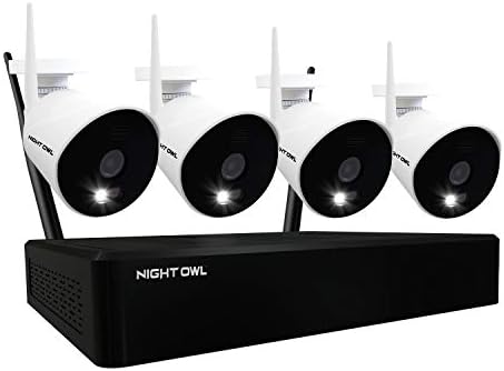 Gece Baykuşu 1080p Wi-Fi Akıllı Güvenlik Sistemi 4 adet AC Destekli 1080p HD Wi-Fi IP Gece Görüşlü İç/Dış Mekan Kameraları ve