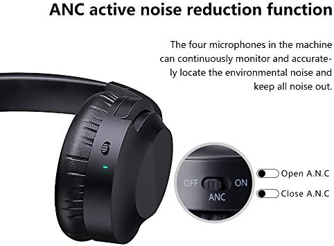 MTY Gerçek Gürültü Önleyici Kulaklıklar Bluetooth Kablosuz Aşırı Kulak Telefon Görüşmesi ve Alexa için mikrofonlu kulaklık Aktif