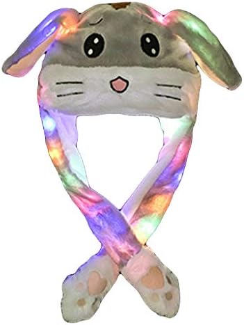 Hayvan şapka hareketli kulaklar sevimli çizgi film karakteri bebek peluş hareketli kap ışık tavşan kulak şapka