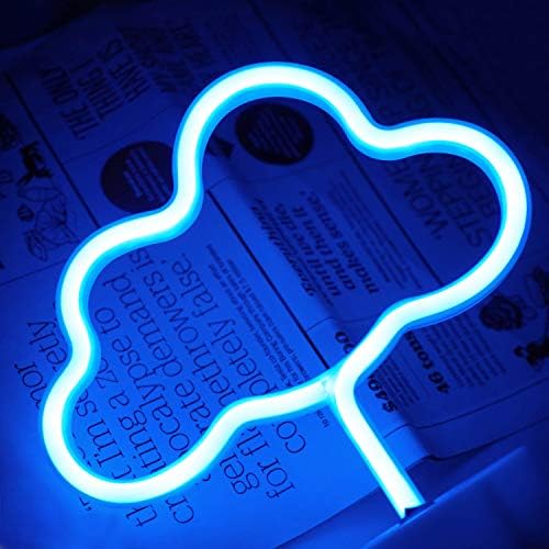 Neon Kapalı Bulut Gece Lambası, LoveNite Pil Işletilen ve USB Powered Parlayan Neon Dekoratif Burcu Odası Parti Festivali Süslemeleri