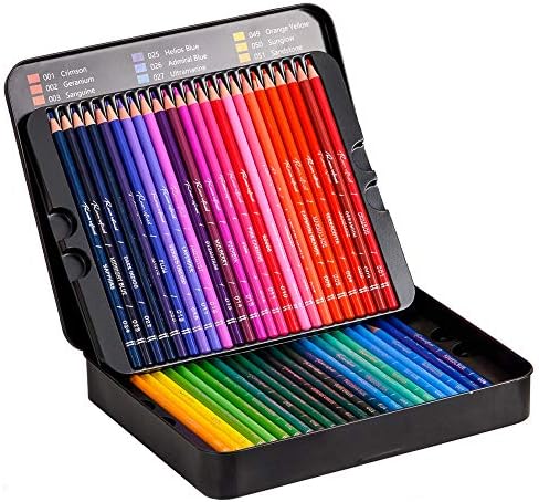 Yetişkin Boyama için 72 Premium Renkli Kalemler, Canlı Renkler ile Sanatçı Yumuşak Serisi Kurşun Çekirdekler, Çizim Kalemleri,