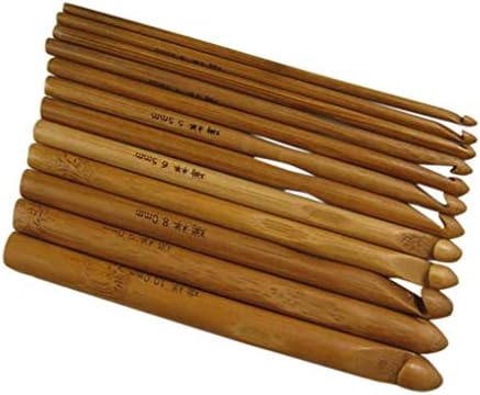 12 adet 6 Bambu Kolu Tığ Kanca Örgü Zanaat örgü iğnesi Örgü Ipliği 3-10mm