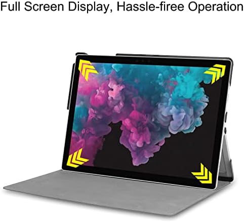 Microsoft Surface için Tablet PC Kapak Kılıf Kılıf Yüzey Pro 7 / Pro 6/Pro 5/Pro 4 Kılıf 12.3 inç, ince Tri-Fold Standı Akıllı