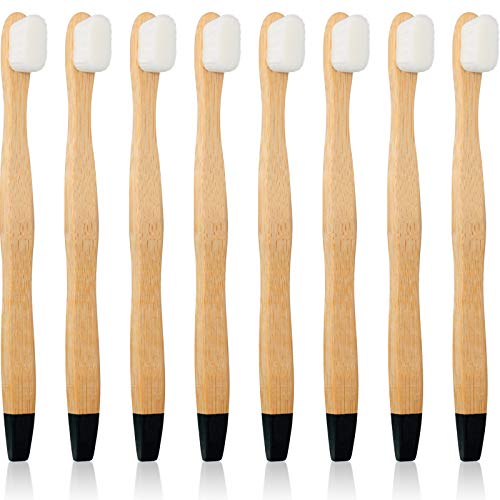 8 Parça Bambu Diş Fırçaları ile 20,000 Kıllar Doğal Yumuşak Mikro-Nano Manuel Kıllar Ekstra Yumuşak Kıllar Diş Fırçası için Kırılgan
