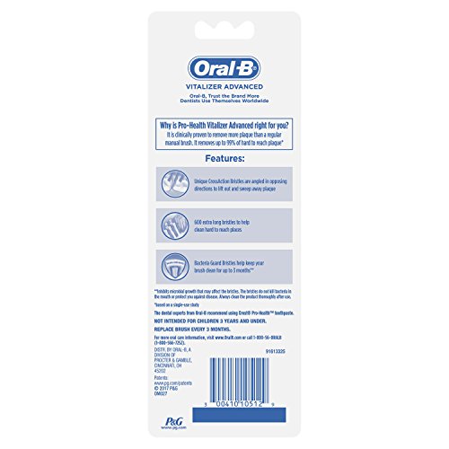 Oral-B Pro Health Vitalizer Gelişmiş Diş Fırçaları, Orta, 4 Sayım