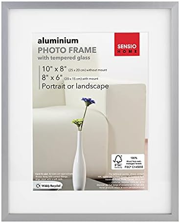 Sensio Ev 3 Paket Fotoğraf Çerçevesi Alüminyum Gümüş Çeşitli Boyutları Temperli güvenlik camı Premium Kalite (3 Paket, Gümüş)