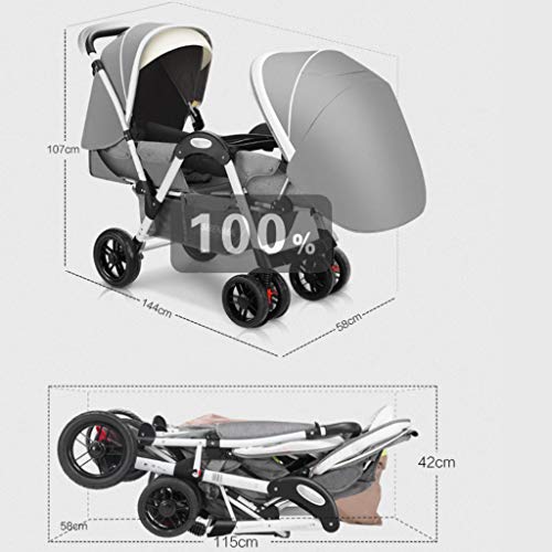 Seyahat Sistemleri Twins Bebek Arabası Oturabilir ve Katlanabilir Babys Yüz Yüze Arabası Çift Çift Uzanmış Oturabilir ve Katlanabilir