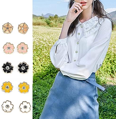 ACCDUER 10 Adet Çiçek Rhinestones Düğmeler Giyim Gömlek Raptiye Kapak Fantezi El Yapımı Düğme Düğmeleri (Renk: A3, Boyutu : 11mm