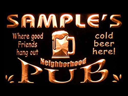 ADVPRO Adı Kişiselleştirilmiş Özel Mahalle Pub Bar Bira Neon Burcu Turuncu 12x8. 5 inç st4s32-pg-tm-o