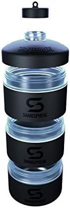 ShakeSphere İstiflenebilir Konteynerler-Atıştırmalıklar, Protein Tozları, Kuruyemişler ve Takviyeler için Organizatör -3 Sızdırmaz,