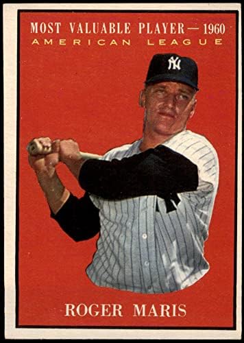 1961 Topps 478 En Değerli Oyuncu Roger Maris New York Yankees (Beyzbol Kartı) VG Yankees