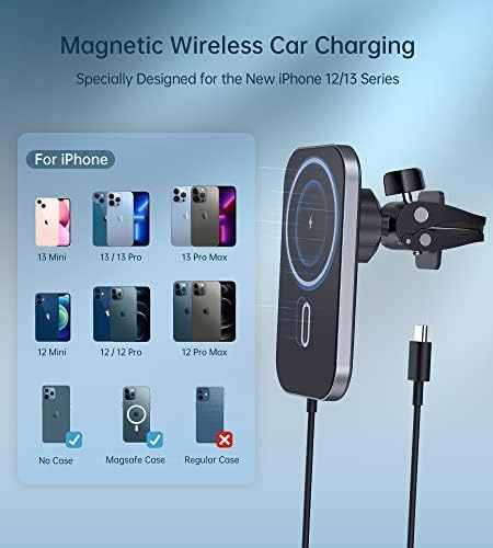 Manyetik Kablosuz Araç Şarj için iPhone 13/12-360° Ayarlanabilir Otomatik Hizalama Hava Firar Manyetik Telefon Araç Montaj Tutucu