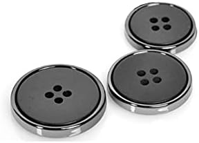 10 ADET Reçine Yuvarlak Siyah Erkek Takım Elbise Düğmeleri 4 Delik Ceket Rüzgarlık Düğmeleri DIY Dikiş Aksesuarları (Siyah, 20mm)