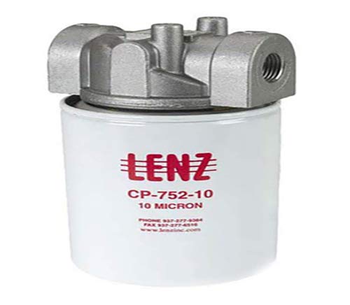 Lenz Spin-On Filtre Düzeneği CPL-1280-10-P-50: 10 Mikron, 150 PSI, 60 GPM, 1 1/4” NPTF Bağlantı Noktası, Gösterge Bağlantı Noktası
