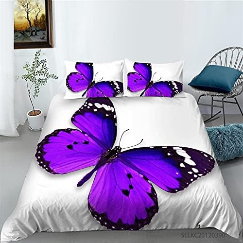 WANGZHENZHEN SHUZHEN Yatak Takımları Yorgan Setleri Yatak Örtüsü Yorgan Baskı Gizemli Renkli Kelebek Mikrofiber yatak seti Kız