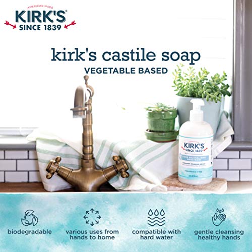 Koku Nötralize Edici Kokusuz Doğal El Sabunu Kirk's | Castile Sıvı Sabun Pompa Şişesi | Nemlendirici ve Nemlendirici Mutfak El