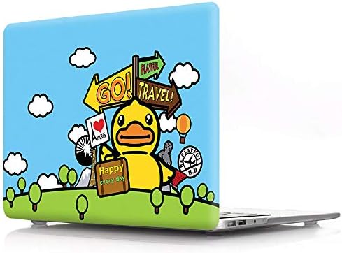 SAİK Mutlu Sarı Ördek Tasarım Dizüstü Vücut Kabuk Koruyucu PC Hard Case MacBook Pro 13.3(W/O USB-C) Retina Ekran ile (A1502 /