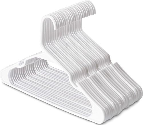 Zoyer Plastik Askılar (20'li Paket, Beyaz) - Dayanıklı Elbise Askıları-Yerden Tasarruf Sağlayan Gömlek Askıları - İnce Elbise