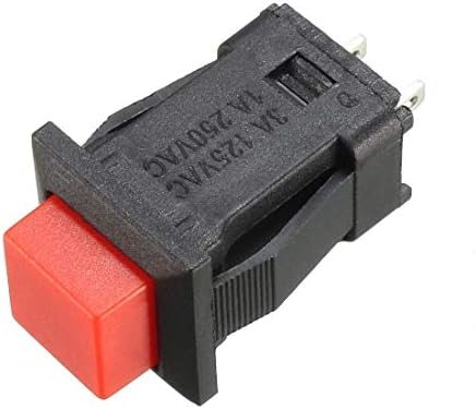 EuısdanAA 12mm Montaj Deliği Kırmızı Kare Mandallama basmalı düğme Anahtarı SPST NO 2 adet (Interruptor de botón pulsador de