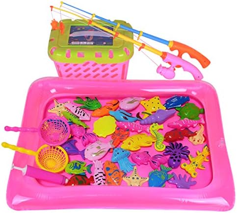 Ruthy-cutie Manyetik Balıkçılık Oyunu Oyuncak ile Yüzen Havuz, Okyanus deniz Hayvanlar, Su Masa Plastik Yüzen Çocuk Oyuncakları