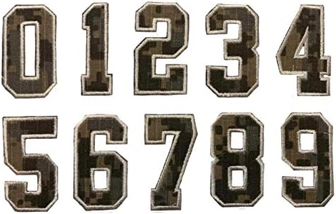 Numarası 0-9 Set Demir On Patch Camo Kamuflaj-Spor Jersey Tarzı Yazı Tipi