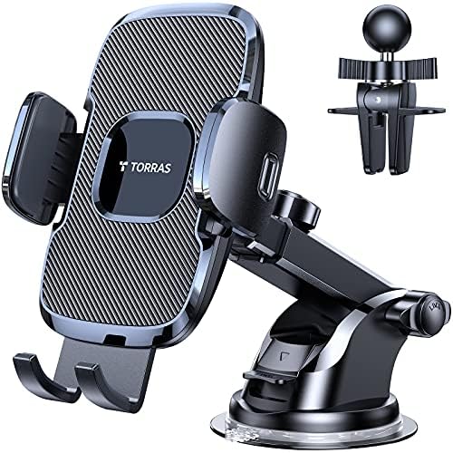 TORRAS [Ultra Dayanıklı] Araba için cep telefonu tutucu, evrensel Araç Telefonu Dağı Dashboard Cam Havalandırma ile Uyumlu iPhone