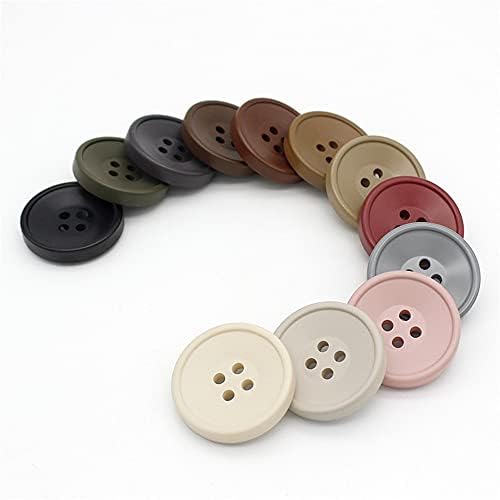 6 Pcs Reçine Düğmeler 4 Delik Yuvarlak Düğmeler için Mont, Ceket, DIY Dikiş Malzemeleri (10 Açık Pembe, 30mm)