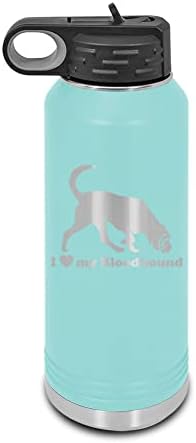 I Love My Bloodhound Lazer Kazınmış Su Şişesi Özelleştirilebilir Polar Deve Paslanmaz Çelik Saman ile Birçok Renk Boyutları -