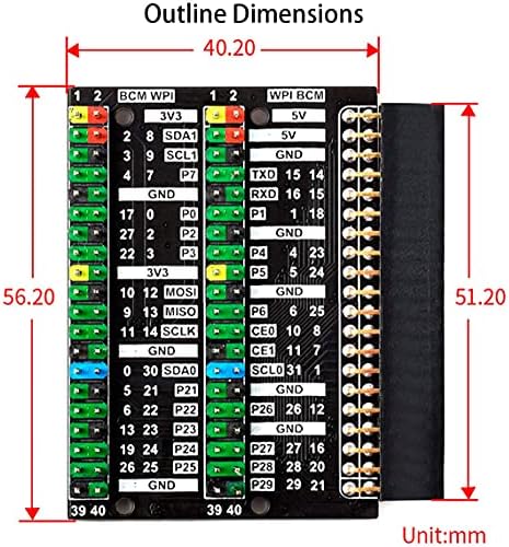 Bıcool 2X 40PİN GPIO Başlık Çift 40pin Adaptörü için Ahududu Pi 400 Klavye Bilgisayar, başlık Genişleme, renk Kodlu Başlık, Kolay