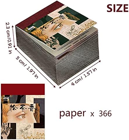 366 Yaprak koleksiyon defteri kağıdı, estetik Vintage Günlüklerinde Malzemeleri Dekoratif Kağıt Malzeme için Dergiler Yazma Çizim