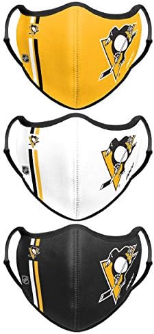 FOCO NHL unisex-yetişkin NHL Takım Logosu Spor Kullanımlık Yıkanabilir Moda Yüz Kapak Maskesi 3-pack