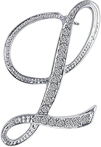 ANTOLL A-Z İlk Harfler Broş Kadınlar İçin, Gümüş Kaplama Metal Rhinestone Temizle AAA + Kristal Yaka Pin Broşlar(1 Adet)