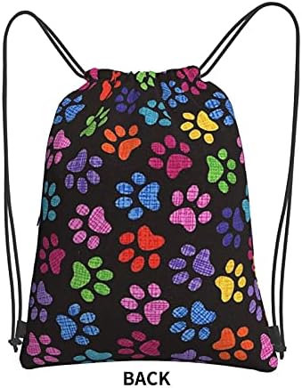 Sevimli Renk Köpek Paw Baskılar İpli spor çantaları Su geçirmez spor sırt çantası için Kadın Erkek ışık Beraberlik Dize Geri