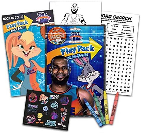 Space Jam Tune Squad Çocuklar için Doğum Günü Partisi İyilik ve Malzemeleri Paketi ~ 12 Space Jam Looney Tunes Mini Boyama Kitabı,