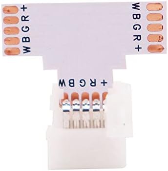 ACTMB Beyaz 2/3 / 5pin T / L / X Şekli Led şerit ışık için 10mm Genişlik şerit ışık konektörü Köşe Bağlayıcı Adaptörü Klip lehimsiz