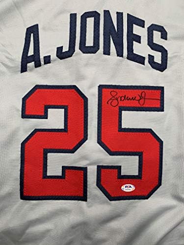 Andruw Jones imzalı imzalı jersey major league Baseball Atlanta Braves PSA COA