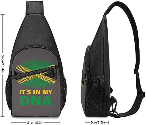 Jamaikalı Bu Benim DNA Sling Crossbody Sırt Çantası omuzdan askili çanta Rahat Sırt Çantası Açık Bisiklet Yürüyüş Seyahat İçin