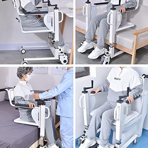 Ev için XDFC Hasta Asansörlü Tekerlekli Sandalye, 180° Bölünmüş Koltuklu Portatif Hasta Transfer Kaldırma Yardımı, Sürgü Duş