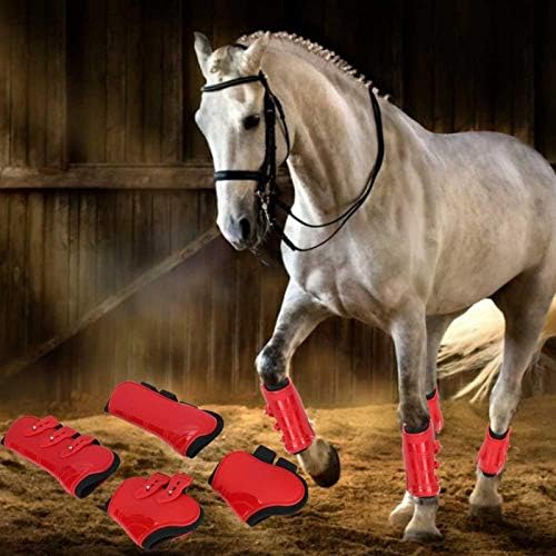 Ayarlanabilir At Bacak Koruyucu, PU + Neopren Yumuşak Düşük Üst Ön Arka At Bacak Çizme, Binicilik Bacak Koruması için (Evrensel