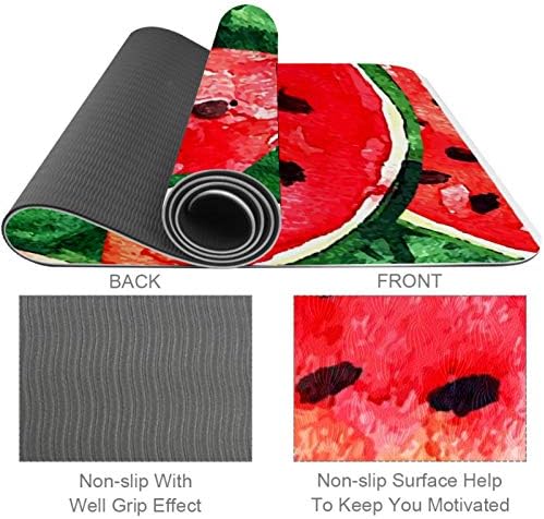 Lenergy Yoga Mat Kırmızı Karpuz Pilates Mat Kaymaz Pro Çevre Dostu TPE Kalın 6mm için Taşıma Çantası ile Spor egzersiz matı Egzersiz