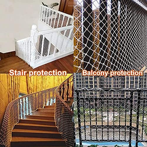 FLECHZAO tırmanma ağı, kenevir Halat Net güvenlik ağı Halat Merdiven Balkon Korkuluk Merdiven koruma Çit Dekor Ağları Ağır Kenevir