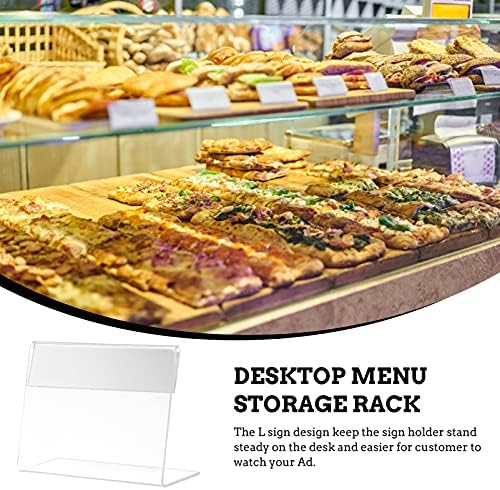 Baluue 5 Pcs Akrilik Burcu Tutucu Süpermarket Fiyat Etiketleri Temizle Masa menü ekranı Standı Resim fotoğraf Çerçevesi Yer kart