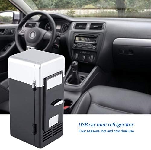 Tomantery Taşınabilir Buzdolabı, Araba için Ev için LED Mini USB Refrigerato Taşınabilir Mini USB Buzdolabı (Siyah)