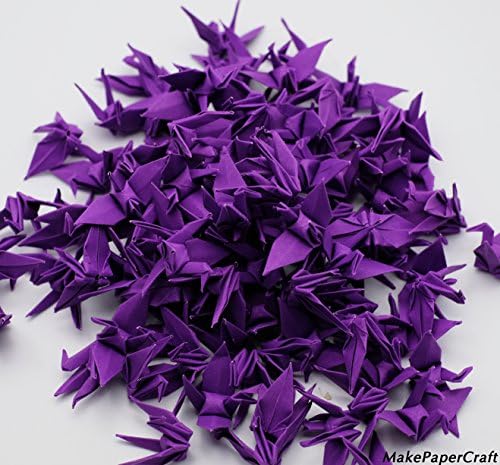 1000 Origami Kağıt Vinçler 1.5 Koyu Mor Origami Vinçler Kağıt Vinç Düğün Hediyesi için, Süslemeleri, zemin Düğün