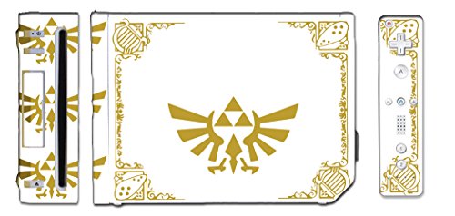 Zelda Triforce Logo Special Edition Beyaz Altın Video Oyunu Vinil Çıkartması Cilt Sticker Kapak için Nintendo Wii Sistemi Konsolu