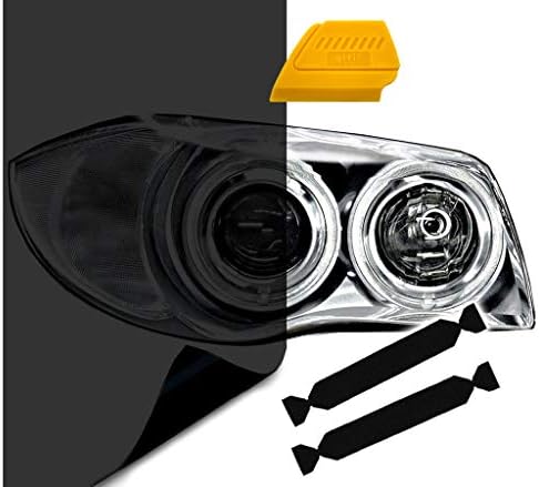 VVıVıD Hava-Tonu Ekstra Geniş Far Arka Lambası Vinil Tonu Wrap 16 İnç x 48 İnç Rulo Dahil Sarı Detailer Çekçek & 2X Siyah Keçe