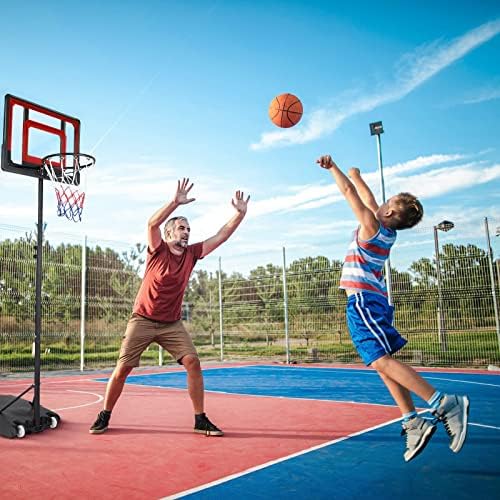 Çocuklar için basketbol potası Açık Basketbol Gol Taşınabilir Basketbol Sistemi Seti Yüksekliği Ayarlanabilir 5.4 ft-7 ft Tekerlekler