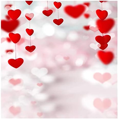 Kate 8x8ft Sevgililer Günü Photoshoot için Arka Planında Kırmızı Loveheart Bokeh Fotoğraf Arka Tatil Parti Dekore Backdrop Fotoğraf