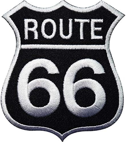 Route 66 Işareti Işlemeli Demir / Yama Dikmek Giysi Ceket Çanta Rozeti Transferi
