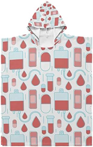 ZANHUGMI Kan Grubu Bağışı Premium Kapşonlu Havlu Çocuk Kapşonlu banyo havlusu Pelerin Bornoz